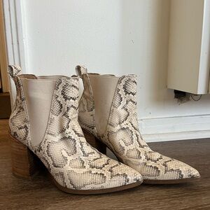 Steve Madden Snakeskin Cowboy Ankle Boots
